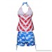 Womens USA Flag Bikini Set Patriotic American Sporty Double Up Two Piece Tankini Swimsuit FBA Optional Light Blue B07LCF3PHG